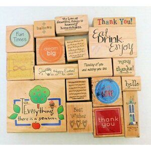 Sentiments Phrases Lot of 18 Rubber Stamps Inkadinkado Stampin Up StudioG